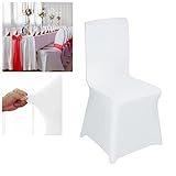 LILIIN 50 Stück weiß Universell Stuhlhussen Stuhl für Esszimmerstühle, Spandex-Stuhlhussen für Wohnzimmer, Esszimmerstuhl-Schonbezug für Hochzeit, Bankett und Party