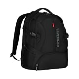 WENGER Transit Laptop-Rucksack mit Tabletfach, Notebook bis 16 Zoll, Tablet bis 10 Zoll, Organizer, 27 l, Damen Herren, Büro Business-Reisen Uni, Schwarz, 600636