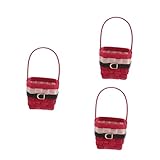 ABOOFAN 3 Stück Aufbewahrungskorb für Weihnachten Korb aus Holz handgeflochtener Blumenkorb handgeflochtener Korb Weihnachtskorb dekorativer Blumenkorb Weihnachten Pu rot