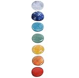 Chakra-Steine Set | 100% echte Edelsteine | 7 Scheibensteine im Baumwollbeutel