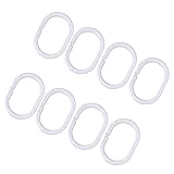 BEBEMOKO Duschvorhanghaken, transparent, C-förmig, rostfreie Kunststoffringe für reibungsloses Gleiten, für Badezimmervorhänge, vielseitiger Aufhänger für Krawatten und Schals, 60 Stück pro Box