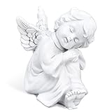 Cherubs Angels Figur, Deko Engel Figur, Kleine Schlafende Engelsstatuen Entzückende Engelsskulptur, Grabengel Sitzend Schlafend Für Indoor Outdoor Home Garden Dekoration 5.5cmx 6cm