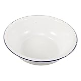 ERINGOGO Emaille Fußbad mit Blauem Rand Retro Fußwaschbecken für Entspannende Fußbäder und Pediküre Vintage für Badezimmer