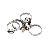 5 Stück Edelstahl-Rohrschellen – Robuste Schlauchschellen, verstellbarer Schneckenantrieb for Kraftstoff- und Wasserleitungen, oxidationsbeständig, korrosionsbeständig(10-16mm)