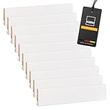 Vorteilspack Sockelleiste Mega – Weiß folierte MDF Fußbodenleiste KGM – Maße: 2400 x 16 x 58 mm – 10 Stück