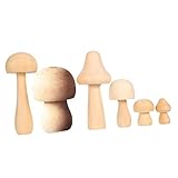 Gogogmee 6st Pilzspielzeug Aus Holz Kinderanzug Anzug Für Kinder Pilzmodellierspielzeug Tischzubehör Kinderanzüge Minifigur Pilz Diy Spielzeug Mini-figuren-spielset Kuchen Topper Pilze