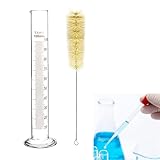 Messzylinder Glas,100 ml,1 Stück mit 1Stück Waschbürste für Dickglas Graduierten Glasmesszylinder Set Chemistry Messung Werkzeuge