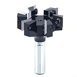 Eawfgtuw Holzbearbeitungsfräser 6-schneidig 50,8 mm mit 1/2-Zoll-Schaft für genaue Bodenreinigung, Hartmetall-Nutfräser für CNC-Maschinen