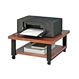 CHYOOP Druckerwagen auf Rollen, beweglicher, bodenstehender Multifunktionsdrucker, Fax-Scanner, Kopierwagen, für Zuhause, Schlafzimmer, Büro, Schule (Größe: 50 x 50 x 28 cm, Farbe: Teak)