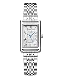 CIVO Damenuhr Edelstahl Silber Rechteckige Armbanduhr Damen Analog Quarz Uhr Retro Klassische Damenuhren Römische Nummer, Mode Kleid Geschenke für Frauen