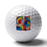 RubberAbstract Painting Colorful Patterns Printed Golf Balls Hit with Precision and Elegance are Durable and Pleasant to The Touch 4.2 * 4.2 cm