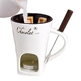 Schokoladen-Fondue-Becher-Set – persönlicher Schokoladen-Fondue-Becher, hitzebeständiger Butterwärmer | 130 ml Keramik-Butterwärmerbecher, süßer Schokoladenfonduebecher mit Fonduegabel für Käse, Buter