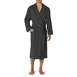 Amazon Essentials Herren Leichter Waffel-Bademantel (Erhältlich In Den Größen Schwer Und Groß), Dunkelgrau Meliert, XL-XXL