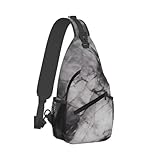 LZQPOEAS Schultertasche für Damen und Herren, Kreuz-Brusttasche, hellschwarzer Marmor, Schultertasche, Bauchtasche, Tagesrucksack