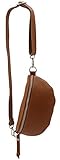 SH Leder ® echt Leder Hüfttasche Damen Herren unisex Gürteltasche für Festival Reise Bauchtasche kleine Crossbody Bag Frauen Ledertasche 23x12cm AVA G292 (Cognac)