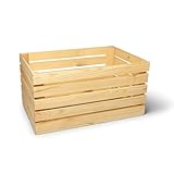 BAS Holzkiste groß 60x40x30 cm – Aufbewahrungskiste aus Holz – Obstkiste Holz - Deko Weinkiste - Apfelkiste – Vintage Holzbox für Kartoffeln Obst & Lagerung (3)