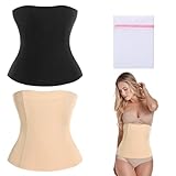 KASURE 2er Zweierpack Damen Waist Trainer Unterbrust Korsett Bauchweg Taillenformer (M/L,XL/XXL) Shapewear Damen Bauchweg Schwarz und Hautton Geeignet für Körperformung, Dating, Sport，Abnehmen