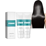 Dyceittdia 2pcs Haarglättungscreme, Hair Straightening Cream, Protein-Glättungscreme, Leave-In Glättungscreme, Glättet krause Splissstellen, Geschädigtes Haar reparieren, 2pcs*60ml, hair