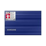 Samsung Portable SSD T7 Shield, 2 TB, USB 3.2 Gen.2, 1.050 MB/s Lesen, 1.000 MB/s Schreiben, Robuste externe Festplatte Outdoor für Mac, PC und Smartphone, Blau, MU-PE2T0R/EU