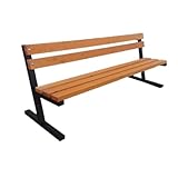 Primario Grande Gartenbank Wetterfest, Sitzbank Holz, Metall - Outdoor Bank, Holzbank Geschliffene Skandinavische Fichte, Pulverbeschichtet - Parkbank 350kg Tragkraft (Boston Tik 150 cm, CE)