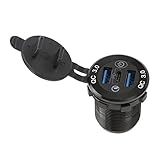 TARSHYRY CAR USB R, USB R 3 Ports Mehrfach mit Deckung füR CAR for Trucks Wohnmobile