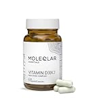 MoleQlar Vitamin D3 K2 Kapseln 60 Stück – 5000 IE Vitamin D3 + 200 µg MK-7 pro Kapsel – Hochdosierte D3-K2-Kombination – Made in Germany