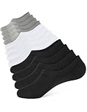 CLOSEMATE 6 Paar Sneaker Socken Herren & Damen Füßlinge Baumwolle Füsslinge Unsichtbare Socken Invisible No Show Socks für Sneaker Mokassins Loafer 2Schwarz 2Weiß 2Grau 43-46 L