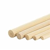 Holzstäbchen Zum Basteln 3–8 mm runder Holzstab for Basteln, Essen, Eis, Modellbau, Kuchendübel, DIY-Dübel, Gebäudemodell, Holzbearbeitungswerkzeug(3.0mmx40cm-40Pcs)