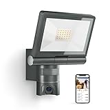 Steinel LED-Außenprojektor mit XLED CAM 1 SC Überwachungskamera, Gegensprechanlage, 180°-Infrarot-Bewegungsmelder, 21 W, Anthrazit