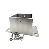 Edelstahl-Pfostensockel für Zaunpfähle, robuste Holz- auf Betonmontage, passend für 5,1 x 5,1 cm bis 20,3 x 20,3 cm, 2 mm Dicke, langlebige Pfostenanker für Stabilität