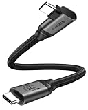 Silkland USB C Datenkabel 20Gbps(2,5GB/s) USB 3.2 Gen2×2 90 Grad 0,5M, Datenkabel USBC auf USBC Kabel 50CM, PD3.1 240W 48V/5A Lade- 5K@60Hz Videokabel für Android Auto, PSSD, Dock, MacBook, iPad Pro