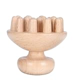 SECFOU Handgefertigter Holz Kopfhautmassagekamm Umweltfreundliches Heimmassagegerät mit Sanften Akupunkturpunkten Langlebiger Holzgriff für Familien Reisen und Entspannung