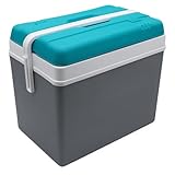 Kühlbox aus Kunststoff 35 Liter - dunkelgrau - Outdoor Thermobox mit Tragegriff - Kühltasche Isoliertasche Thermo Behälter für Camping Picknick Festival Garten