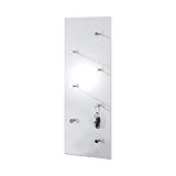 HAKU Möbel Wandgarderobe Chrom, weiß, MDF, Metall - Maße: B 80 cm x H 30 cm x T 6 cm, Style: Modern