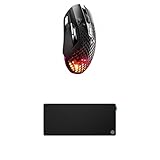 SteelSeries Aerox 5 Wireless - RGB Gaming-Mouse - Federleichtes, wasserabweisendes Design - 9 Tasten - TrueMove Air-Sensor mit 18K DPI QcK XL Performance Balance Gaming-Mauspad 900x400mm