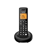ALCATEL E260 S. Voice – Schnurloses DECT-Telefon mit Anrufbeantworter – Großes Hintergrundbeleuchtetes Display – Freisprechfunktion – Funktion zur Sperrung unerwünschter Anrufe – Schwarz