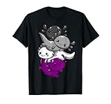 Dezente Asexuelle Kawaii Axolotl Pride Flagge T-Shirt