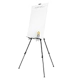 Walimex pro Staffelei L 50-165cm, Aluminium I ideal als Atelierstaffelei, Tischstaffelei & Feldstaffelei I für Leinwände bis HxT: 122x4cm, bis 6kg I Ablage & Halterung für Farben & Pinsel, mit Tasche