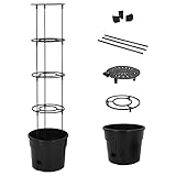 vidaXL Tomatentopf Anthrazit Ø29,5x115 cm Polypropylen, Tomatenturm, Pflanztopf, Outdoor Pflanzgefäß, Pflanzgefäß, Blumentopf, Garten Pflanzgefäß