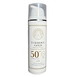 Turmeric Gold Gesichtscreme mit natürlichem Sonnenschutz, LSF 50, feuchtigkeitsspendend mit Vitamin B3 und E, Antioxidans