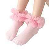 Ldabrye Modische Mädchen Gekräuselte Kanten Kurze Socken Baumwolle Atmungsaktive Knöchelsocken Bequeme Kleidung Für 1-10 Jahre Kinder Modische Kindersocken