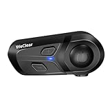 WeClear L1 Motorradhelm Headset, Helm Bluetooth Kopfhörer mit Sprachassistent, Geräuschunterdrückung Bluetooth-Headset, 40mm HiFi Lautsprecher, IP67 Wasserdicht