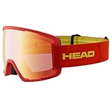 HEAD Skibrille Snowboardbrille Schneebrille Contex - Red/Red - Größe: L - Unisex Ski Brille für Damen und Herren - UV400 UV-Schutz Anti-Fog Snowboard Brille Ski Goggles