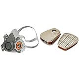 3M Mehrweg-Halbmaske 6300L (Maskenkörper ohne Filter), Größe L, Atemschutz, 1 Stück & 6055PRO1 Filter gegen organische Dämpfe A2