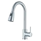 Wasserhahn Küche, Hochdruck Küchenarmatur mit Herausziehbarer Brause Ausziehbar Armatur, Mischbatterie Spültischarmatur 360° Schwenkbar Zwei Sprühfunktionen, Edelstahl, Chrom