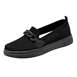 TWIOIOVE Transparente Schuhe Damen Flach Atmungsaktive Schnürschuhe für Damen, Flache Freizeitschuhe, Unisex, leichte Arbeitsschuhe, sportliche, atmungsaktive Arbeitsschuhe S Schuhe Damen (Black, 37)