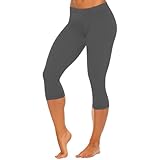 Denim-Leggings mit hoher Taille, Wanderhose für Damen, Hose, Leggings, Damen, schwarz, hohe Taille, Workout, Damen, florale weiße Spitze, grau, S