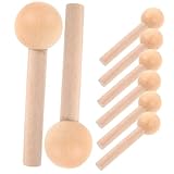 DIYEAH 10 Stück Teiliges Holzstäbe für Lochwand Stabile Holzdübel mit Kugelkopf Vielseitig Einsetzbar für Diy Basteln und Modellbau Glatt Poliert Langlebig Naturfarben