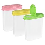 prota 250 ml Vorratsdosen Set, 3 Stück Schüttdosen Transparent mit Klappdeckeln, Küche Luftdicht Vorratsbehälter BPA Frei Kunststoff Vorratsdosen für Getreide Mehl Zucker Müsli usw