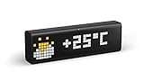 LaMetric LM 37X8 Time WLAN Tischuhr Schwarz Alarmzeiten 1, 20,1 x 6,1 x 3,6 Zentimeter